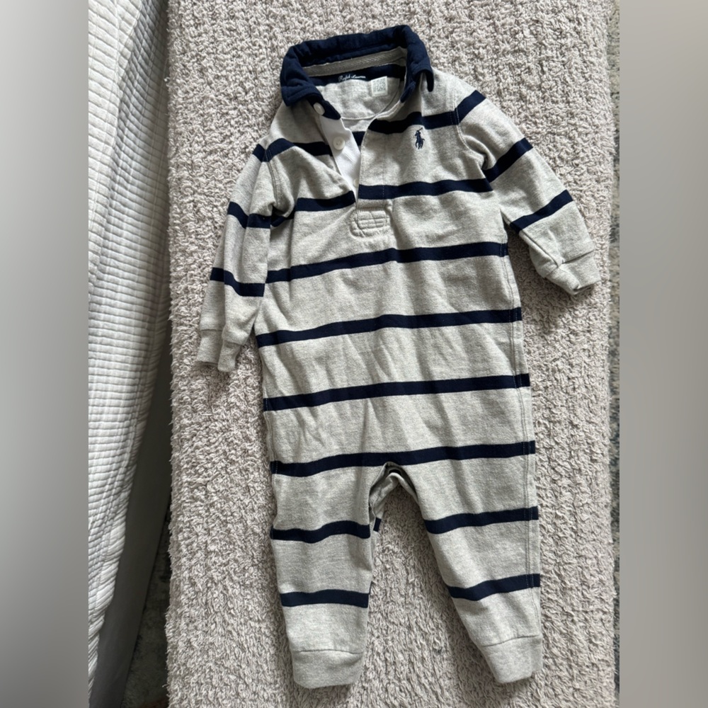 Baby Rugby Stripe Coverall